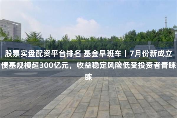 股票实盘配资平台排名 基金早班车丨7月份新成立债基规模超300亿元，收益稳定风险低受投资者青睐