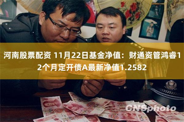 河南股票配资 11月22日基金净值：财通资管鸿睿12个月定开债A最新净值1.2582