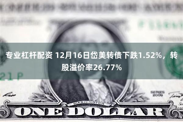 专业杠杆配资 12月16日岱美转债下跌1.52%，转股溢价率26.77%