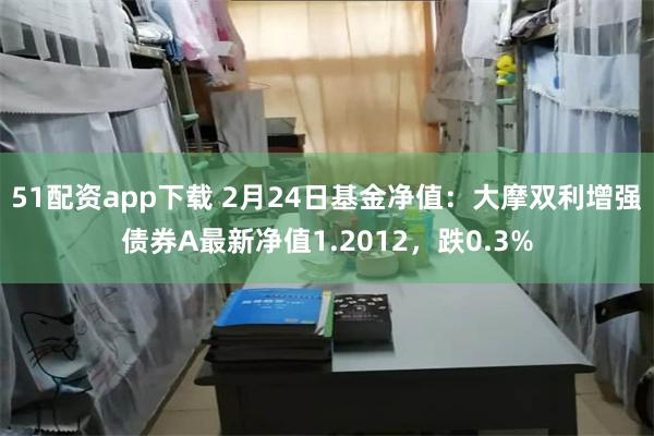 51配资app下载 2月24日基金净值：大摩双利增强债券A最新净值1.2012，跌0.3%